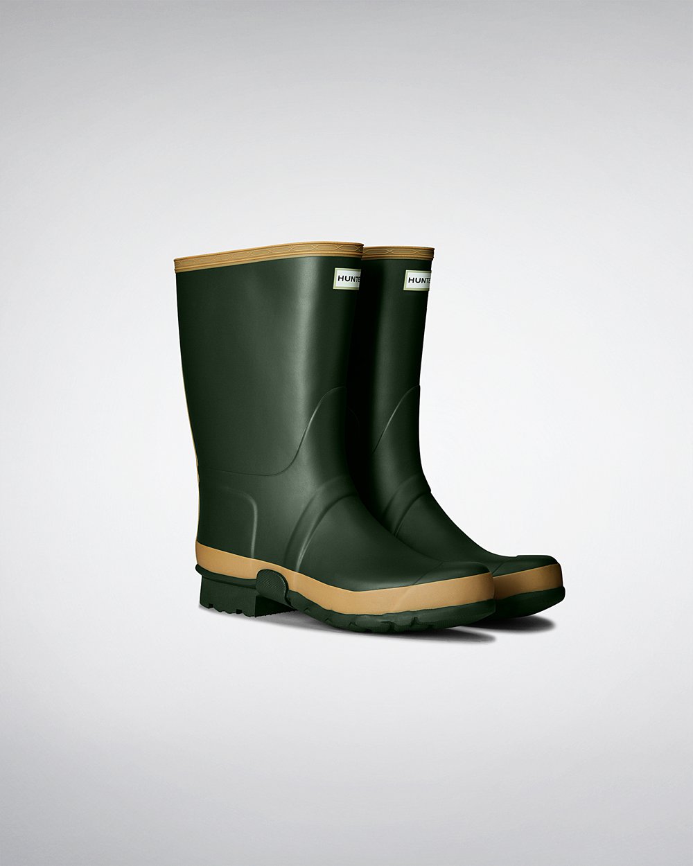 Mens Hunter Gardener - Short Rain Boots Green - 8916-YJUBO